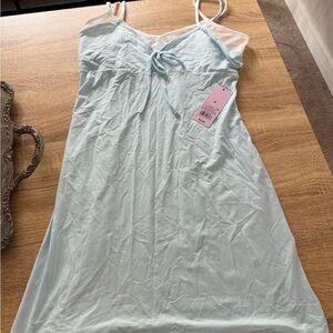 wild fable Light Blue Slip Dress with Tie-Front
